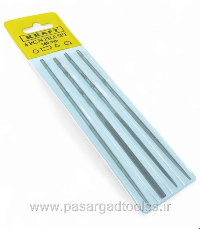 سوهانچه دم موشی کیفی ۴ عددی ۱۴۰ میلیمتر برند کرافت