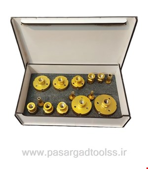 ست گردبر 14 پارچه پرسلان مینی فرزی  مدل chf-14 برند eg جعبه چوبی